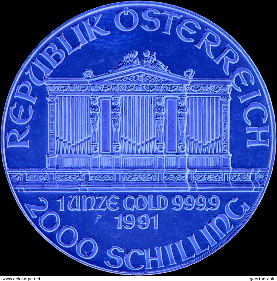 Österreich - Anlagegold: 2000 Schilling 1991, Wiener Philharmoniker, Gold 999,9, 31,1 G, Stemeplglan - Austria
