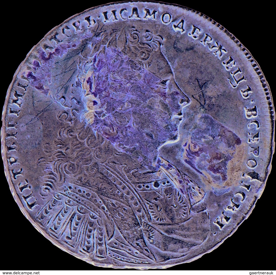 Russland: Peter II. 1727-1730: Rubel 1728, Moskau; 28,59 G, Davenport 1668, Klebefilmreste, Winz. Kr - Russia