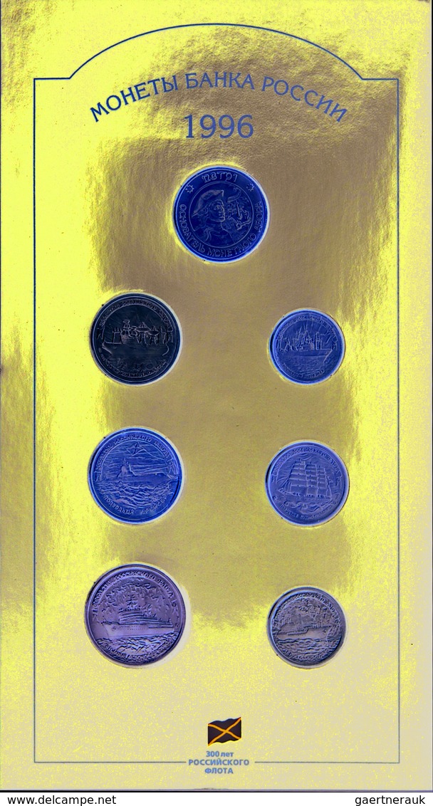 Russland: Lot 2 KMS: 1) Kursmünzensatz 1995 Auf 50 Jahre Kriegsende 1945-1995. 2) Kursmünzensatz 199 - Russie
