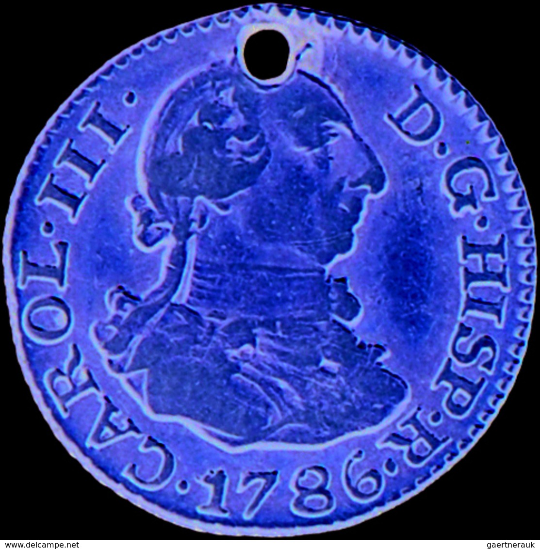 Spanien: Carlos III 1759-1788: ½ Escudo 1786 M DV. Friedberg 290, 1,71 G. Gelocht, Sonst Sehr Schön. - Autres & Non Classés