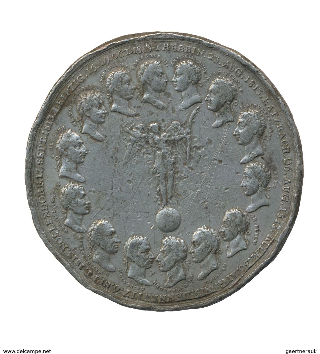 Haus Habsburg: Franz I. 1806-1835: Zinnmedaille 1814, Unsigniert, Auf Den Wiener Kongress; 79,3 Mm, - Altri – Europa