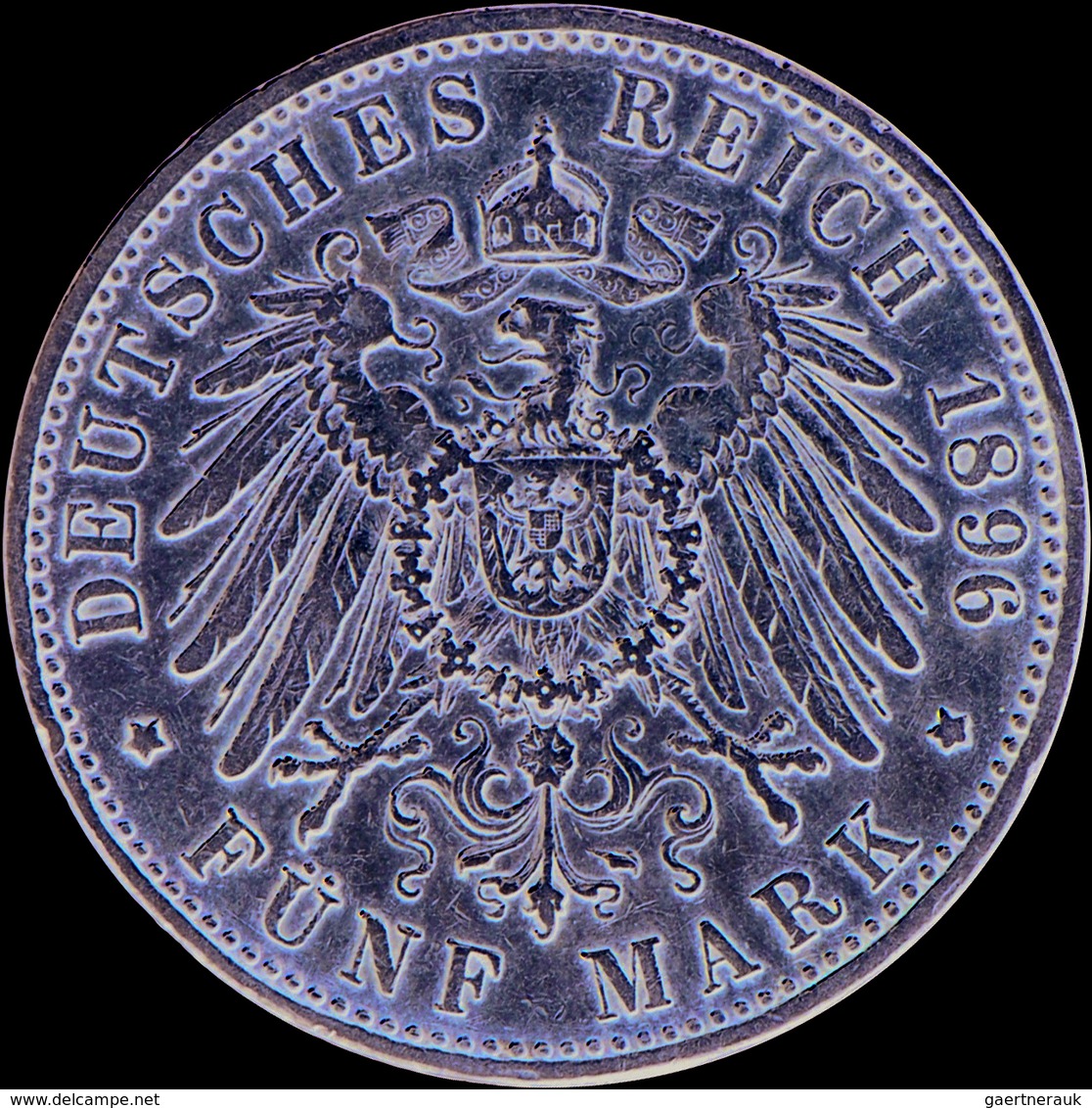 Bayern: Otto 1886-1913: 5 Mark 1896 D, Jaeger 46, Seltenster Jahrgang, Randfehler, Kratzer, Schön- S - Taler & Doppeltaler