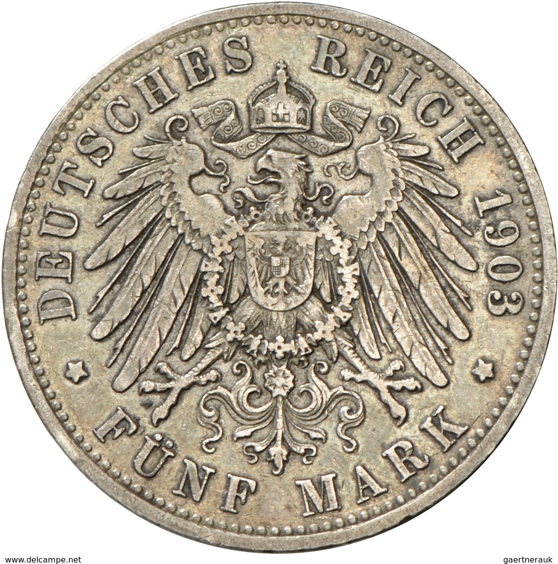 Bayern: Otto 1886-1913: 5 Mark 1903 D, Jaeger 46, Fleckige Patina, Sehr Schön. - Taler Et Doppeltaler