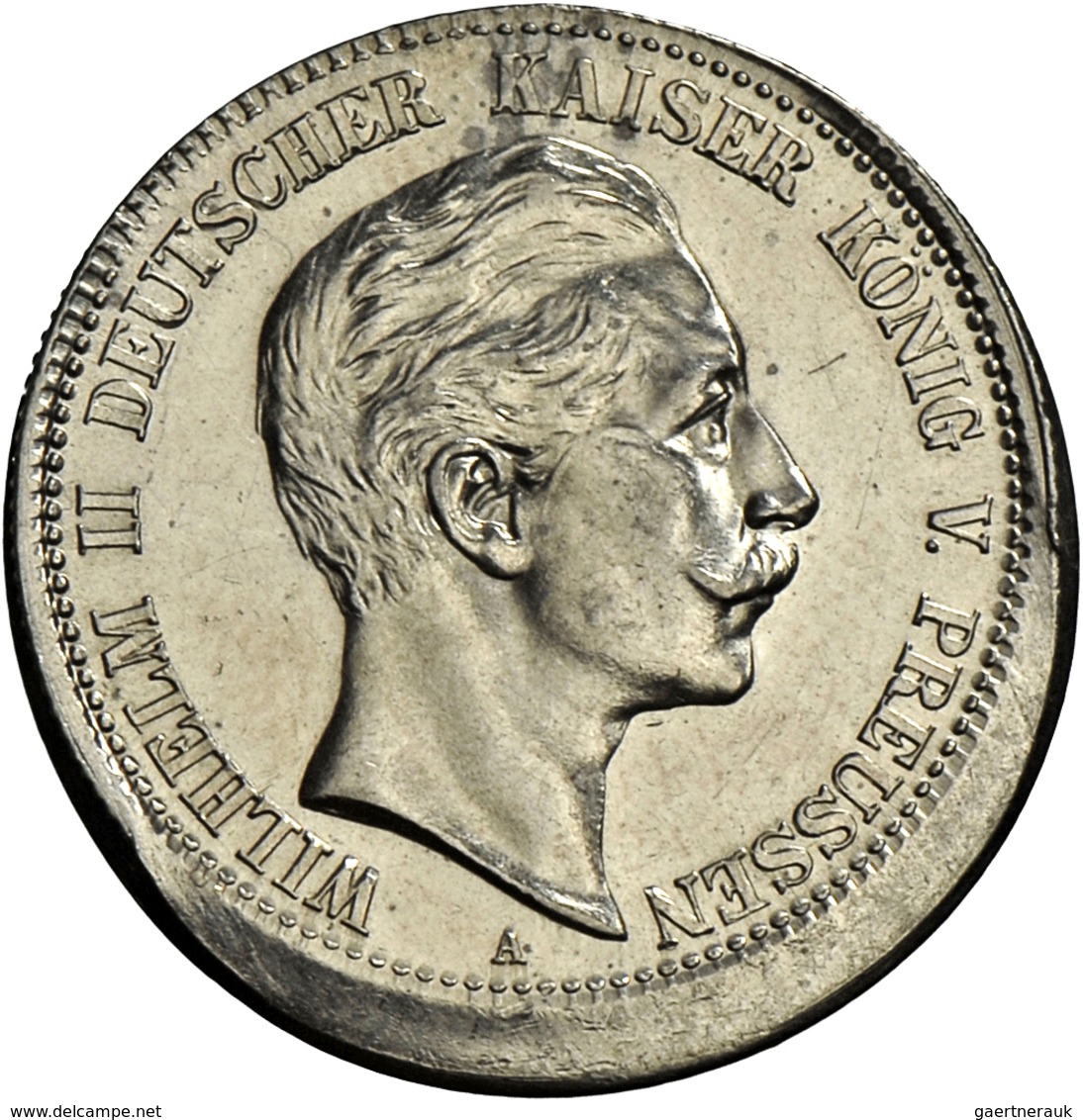 Preußen: Wilhelm II. 1888-1918: 2 Mark 1902 A, Jaeger 102, Markante Dezentrierung Von Ca. 10 %, Ränd - Taler Et Doppeltaler