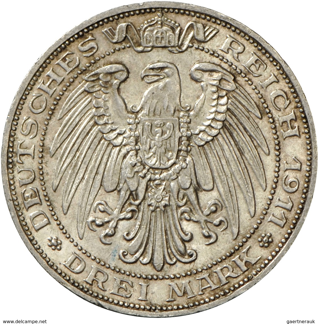 Preußen: Wilhelm II. 1888-1918: 3 Mark 1911 A, Universität Breslau, Jaeger 108, Sehr Schön - Vorzügl - Taler Et Doppeltaler
