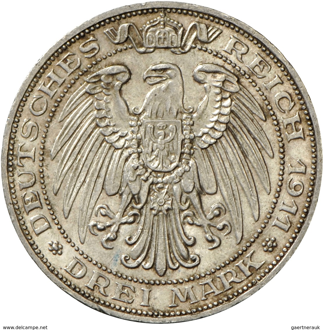 Preußen: Wilhelm II. 1888-1918: 3 Mark 1911 A, Universität Breslau, Jaeger 108, Sehr Schön - Vorzügl - Taler & Doppeltaler