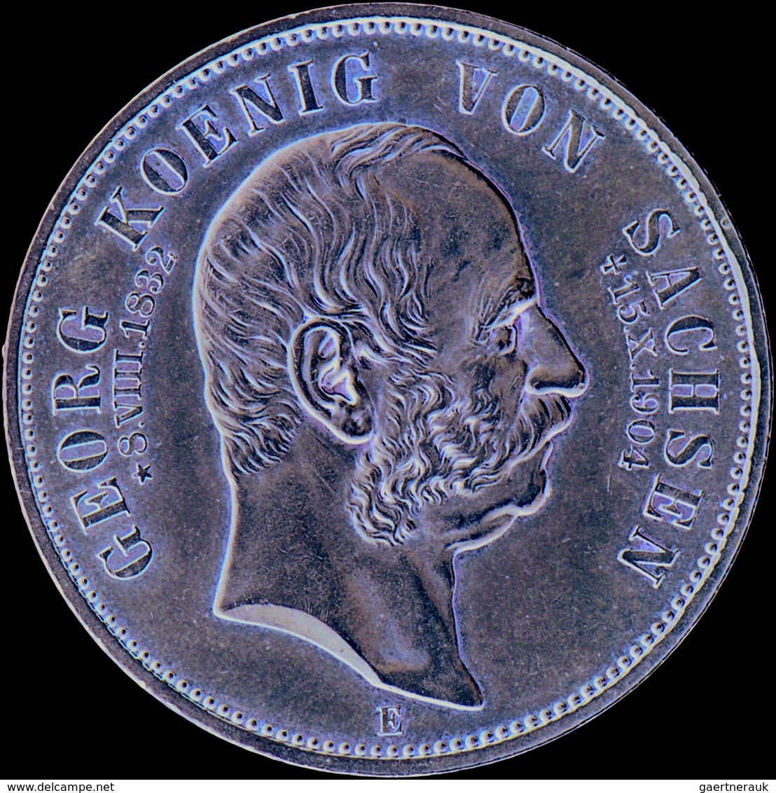 Sachsen: Georg 1902-1904: 5 Mark 1904 E, Auf Seinen Tod Mit Lebensdaten, Jaeger 133, Winz. Kratzer, - Taler & Doppeltaler