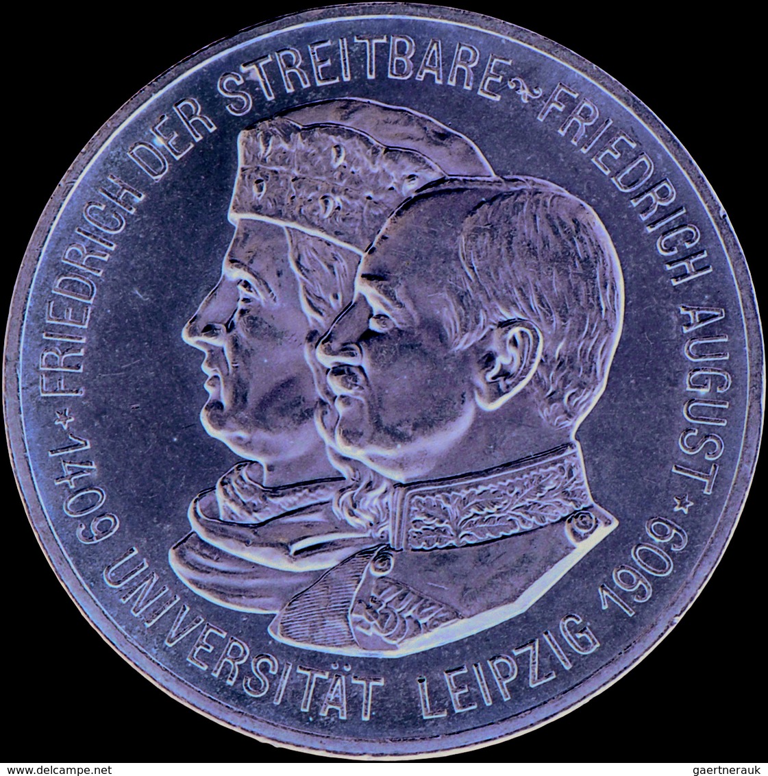 Sachsen: Friedrich August III. 1904-1918: 5 Mark 1909 Universität Leipzig, Jaeger 139, Min. Randfehl - Taler & Doppeltaler