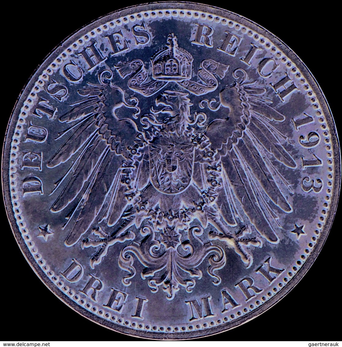 Sachsen: Friedrich August III. 1904-1918: Lot 2 Münzen: 3 Mark 1913 E, Völkerschlachtdenkmal, Jaeger - Taler & Doppeltaler