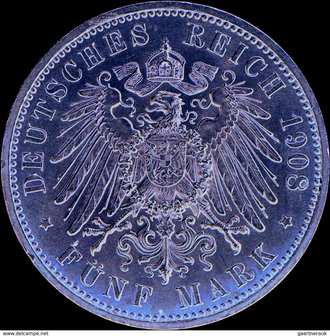 Sachsen-Weimar-Eisenach: Carl Alexander 1853-1901: 5 Mark 1908, 350 Jahre Universität Jena, Jaeger 1 - Taler Et Doppeltaler