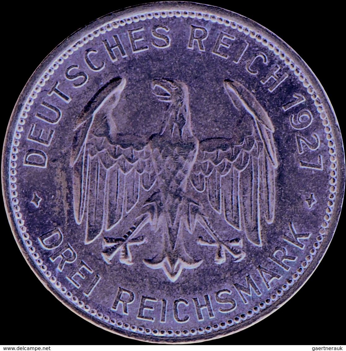 Weimarer Republik: 3 Reichsmark 1927 F, Universität Tübingen, Jaeger 328, Feine Haarlinien, Patina, - Autres & Non Classés