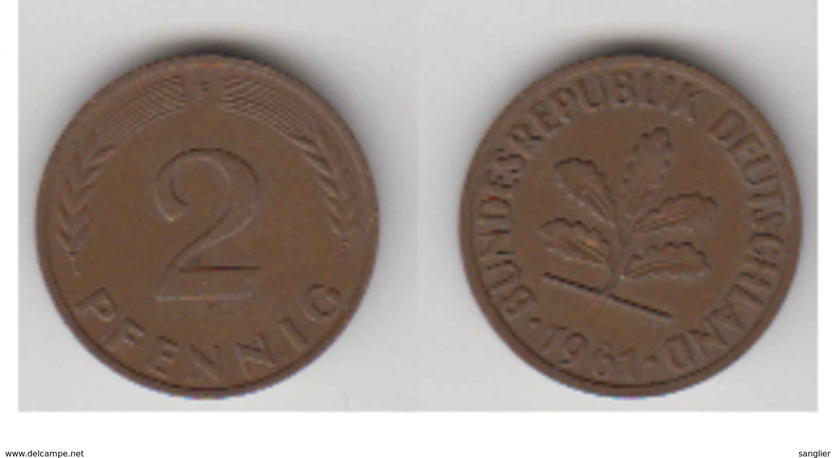 ALLEMAGNE - 2 PFENNIG 1961 - 2 Pfennig