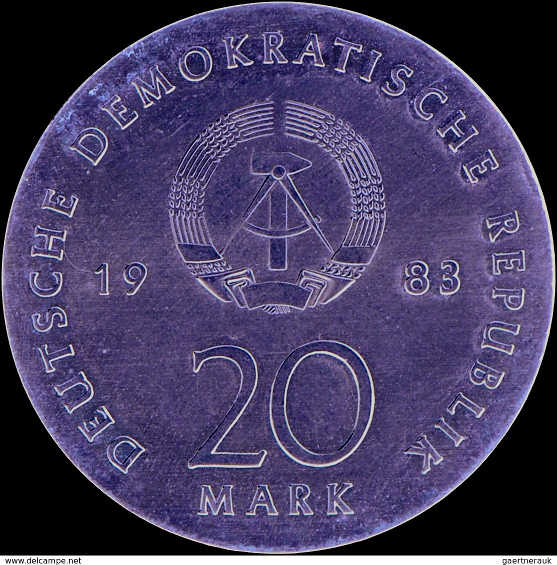 DDR: 20 Mark 1983, Martin Luther, Jaeger 1591, Bräunliche  Patina, Stempelglanz. - Autres & Non Classés