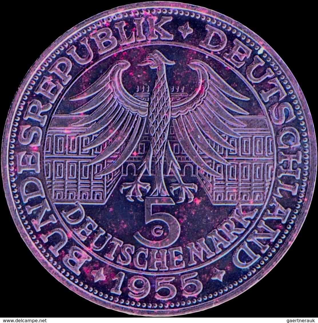 Bundesrepublik Deutschland 1948-2001: 5 DM 1955 G, Markgraf Von Baden, Jaeger 390, Feine Kratzer, Se - Autres & Non Classés