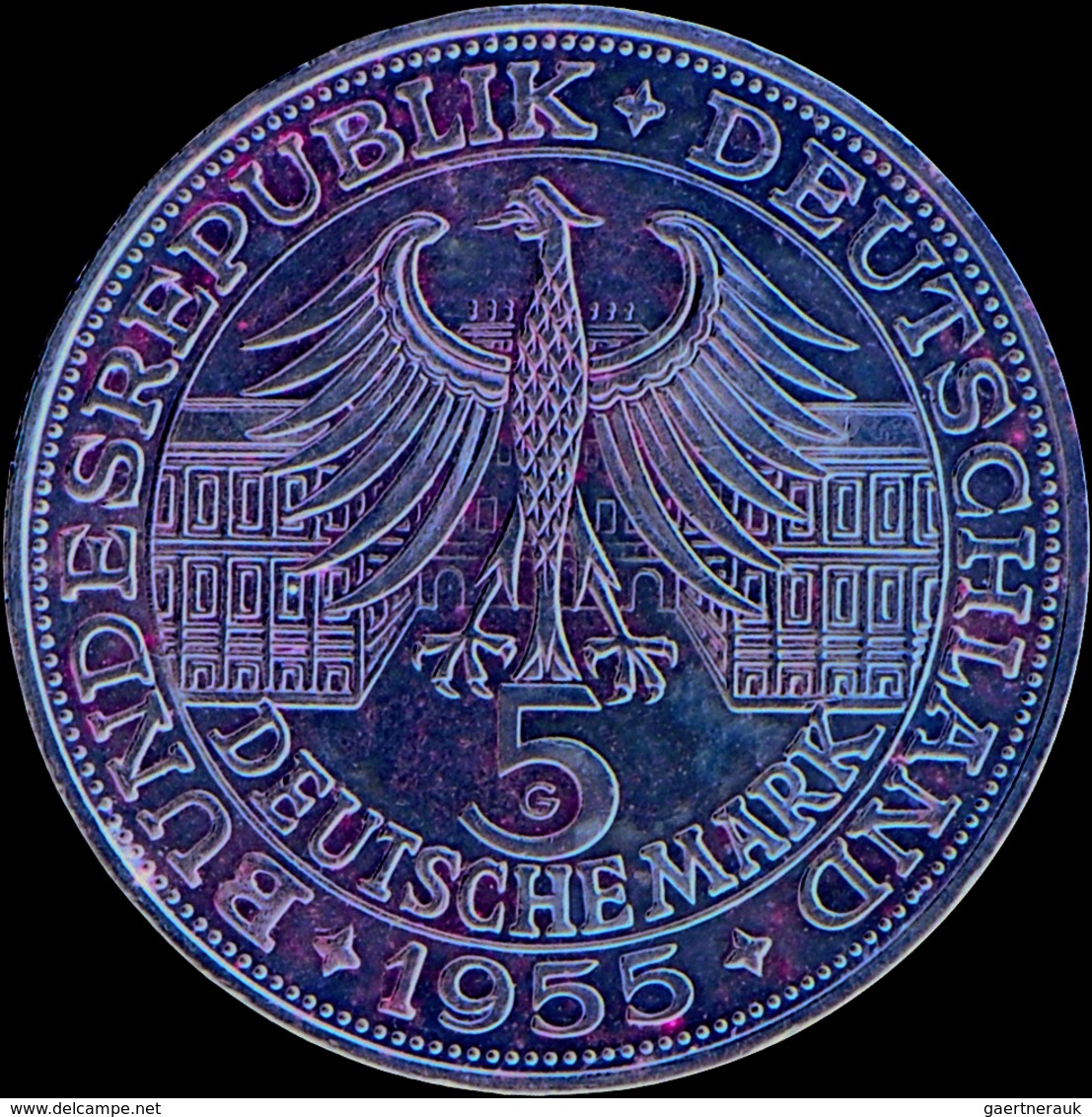 Bundesrepublik Deutschland 1948-2001: 5 DM 1955 G, Markgraf Von Baden, Jaeger 390, Kleine Kratzer, S - Autres & Non Classés