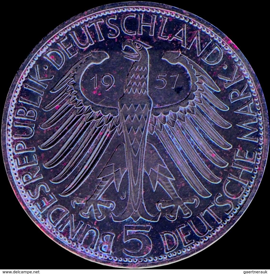 Bundesrepublik Deutschland 1948-2001: 5 DM 1957 J, Freiherr Von Eichendorff, Jaeger 391, Vorzüglich. - Altri & Non Classificati