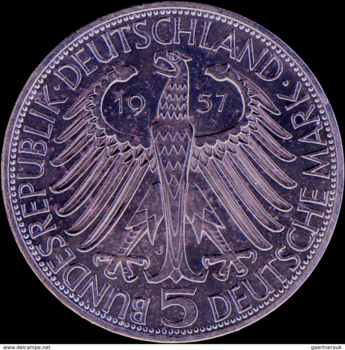 Bundesrepublik Deutschland 1948-2001: 5 D-Mark 1957 J, Freiherr Von Eichendorff, Jaeger 391, Winz. K - Altri & Non Classificati