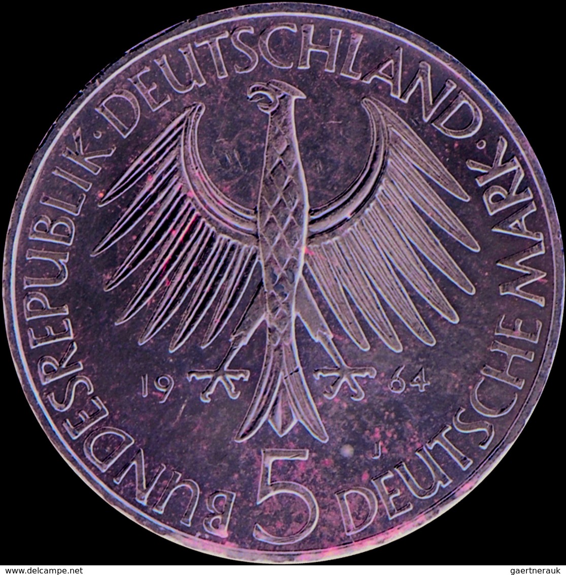 Bundesrepublik Deutschland 1948-2001: Lot 2 Münzen: 5 DM 1964 J, Johann Gottlieb Fichte, Jaeger 393, - Other & Unclassified