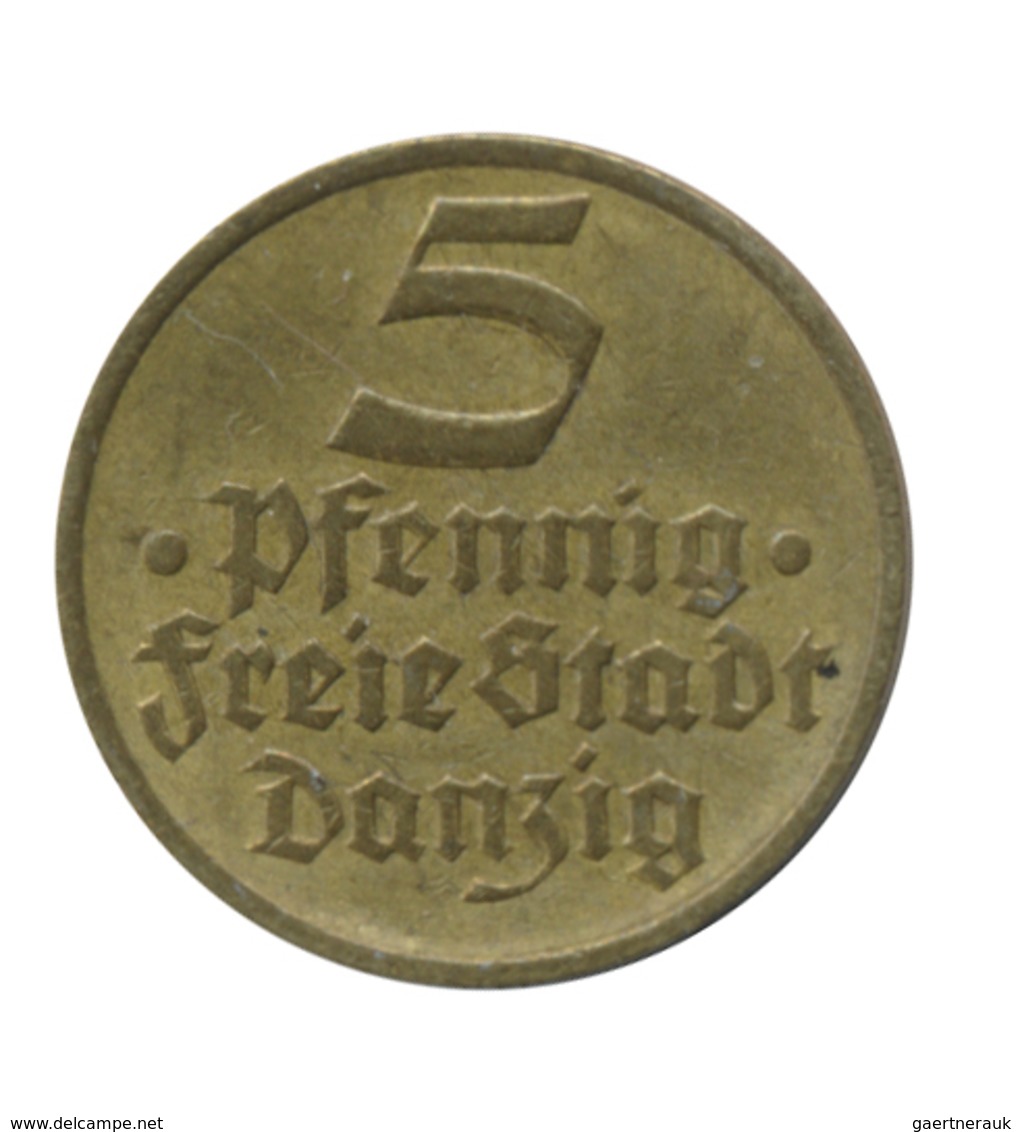 Kolonien Und Nebengebiete: Danzig, Freie Stadt: 1/2 Gulden 1923 (vorzüglich-Stemeplglanz) + 5 Pfenni - Autres & Non Classés
