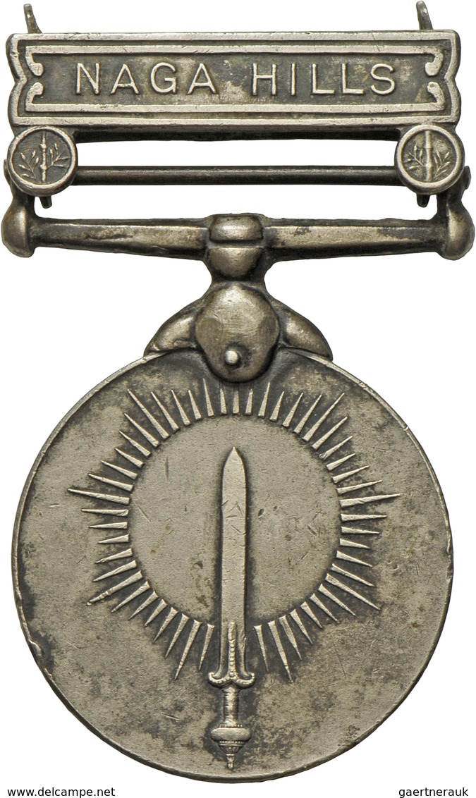 Medaillen Alle Welt: Indien: Militärverdienstmedaille; General Service Medaille "NAGA HILLS"; 36 Mm, - Unclassified