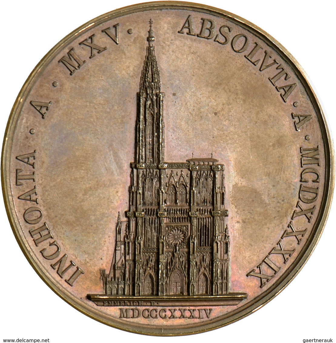 Medaillen Deutschland - Geographisch: Straßburg Elsass: Bronzemedaille 1834, Stempel Von Kirstein Un - Altri & Non Classificati