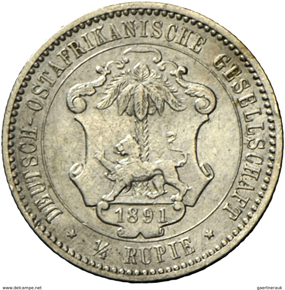 Deutsch-Ostafrika: Lot An 9 Münzen Und 2 Banknoten Aus DOA, Dabei Münzen: J. 711 - 1/4 Rupie 1891; J - Africa Orientale Tedesca