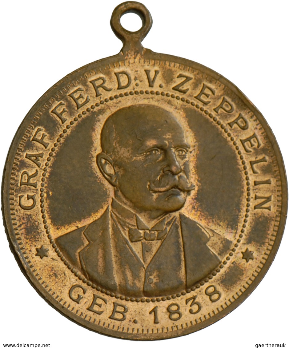 Medaillen: Zeppelin: Lot 3 Medaillen; Graf Ferd. V. Zeppelin 1908, Dr. Hugo Eckener 1924, Ozeanfahrt - Unclassified