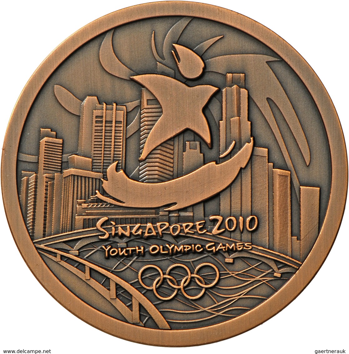 Medaillen Alle Welt: Singapore: Set 3 Medaillen; Singapore Youth Olympic Games 2010, Messing, Verede - Unclassified