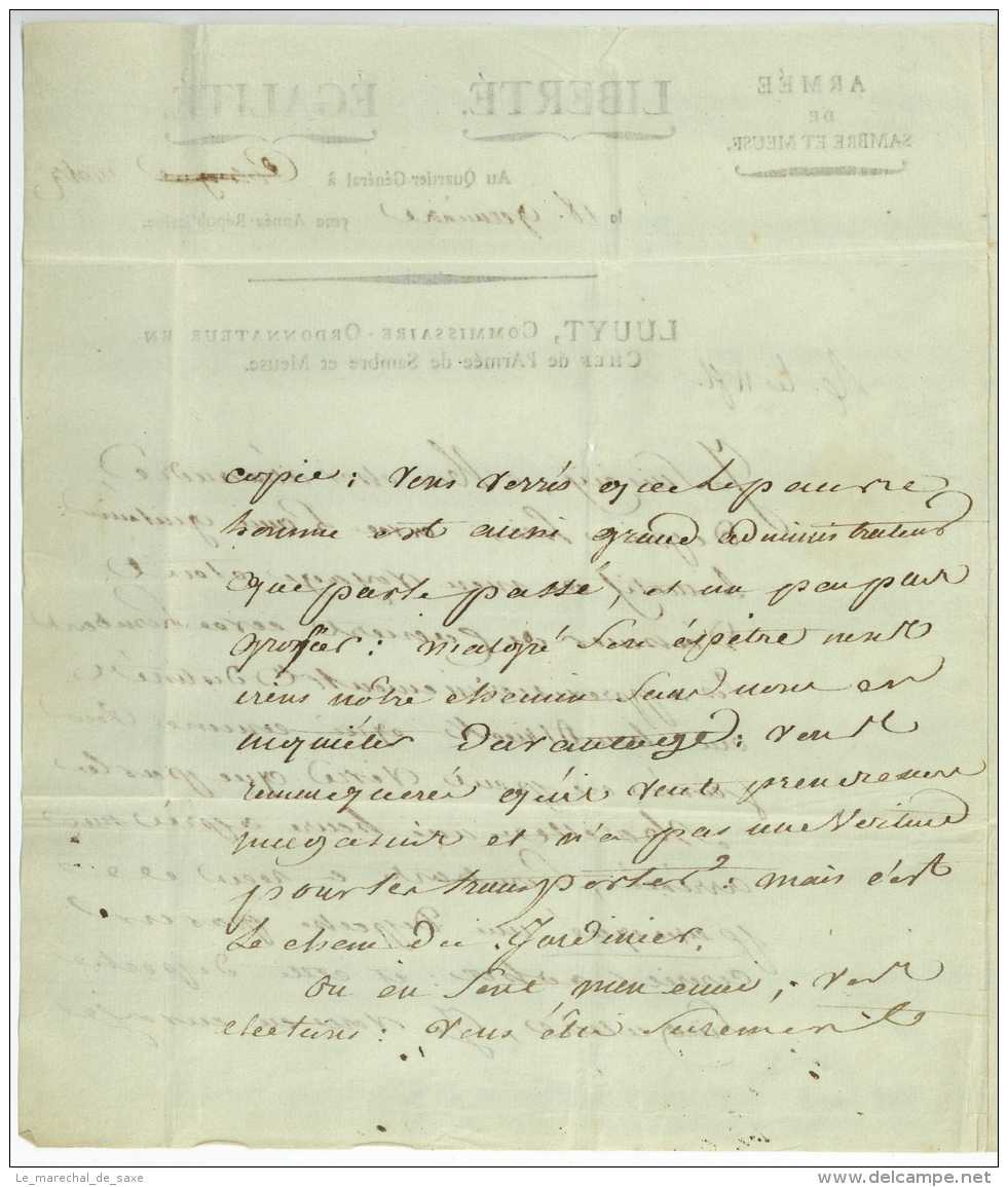 Armee De Sambre Et Meuse - Metz 1797 - Luuyt (1764-1824) Commissaire Ordonnateur En Chef Guerres Revolution - Army Postmarks (before 1900)