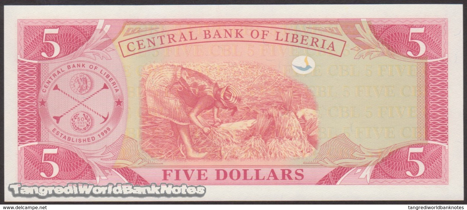 TWN - LIBERIA 26c - 5 Dollars 2006 Prefix AA UNC - Liberia