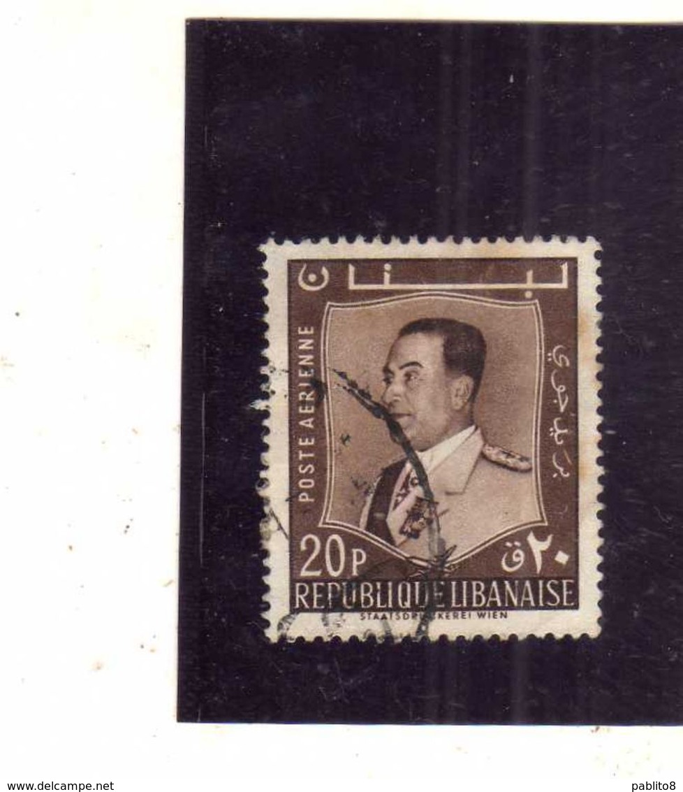 LIBANO LEBANON LIBAN 1960 President Fuad Chehab PRESIDENTE 20p USATO USED OBLITERE' - Libano