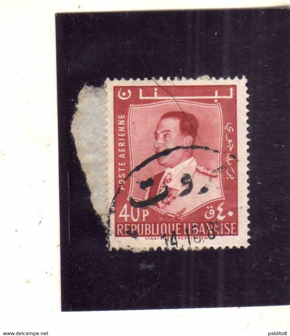 LIBANO LEBANON LIBAN 1960 President Fuad Chehab PRESIDENTE 40p USATO USED OBLITERE' - Libano