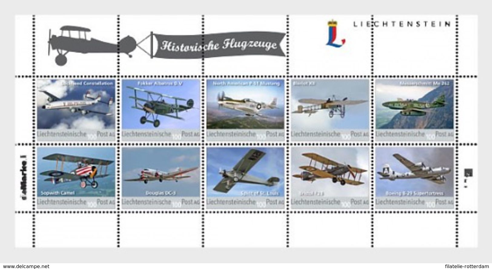 Liechtenstein - Postfris / MNH - Sheet Historische Vliegtuigen 2017 - Nuevos