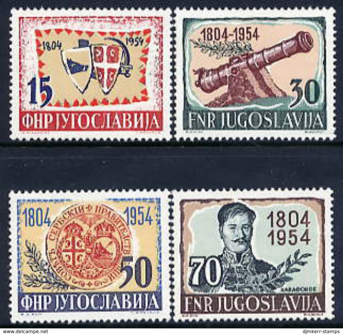 YUGOSLAVIA 1954 Serbian Insurrection Anniversary MNH / **.  Michel 751-54 - Neufs