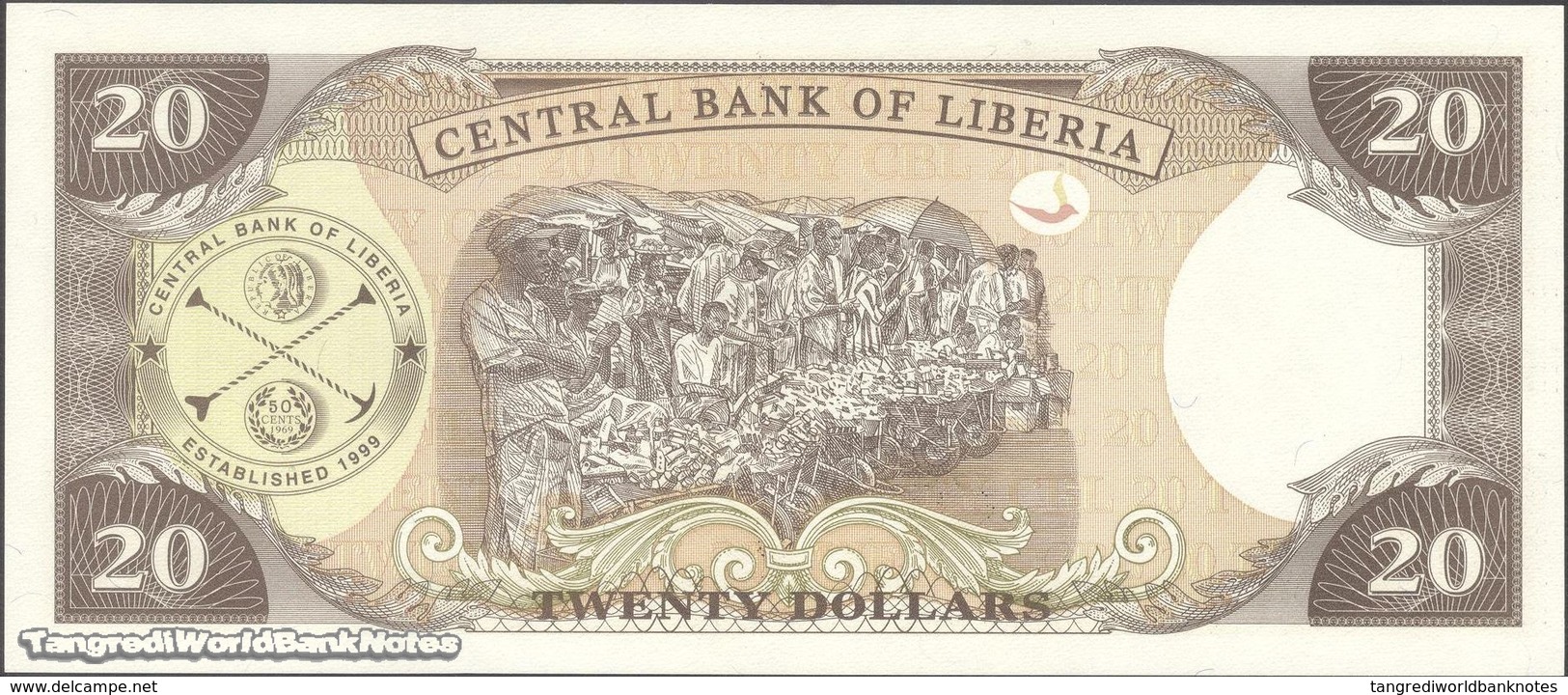 TWN - LIBERIA 28c - 20 Dollars 2006 Prefix CB UNC - Liberia