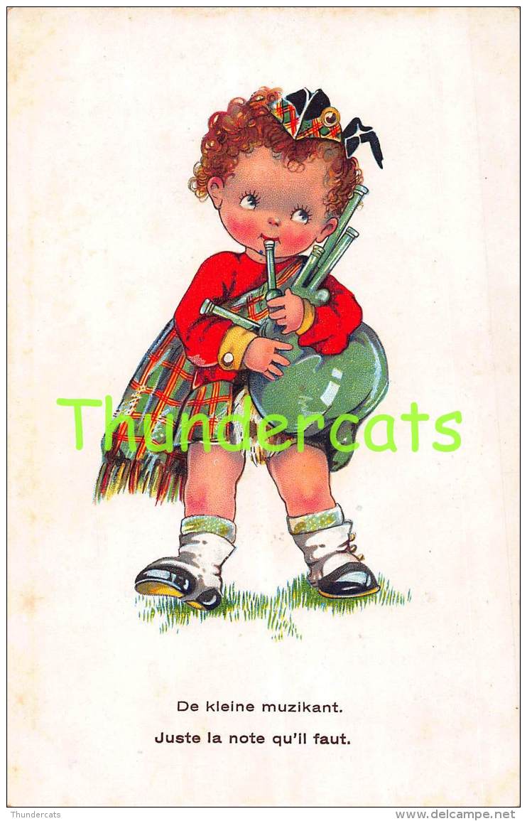 CPA DESSIN ENFANT ENFANTS DRAWN CARD CHILD CHILDREN  KILT SCOTTISH  SCOTLAND - Dessins D'enfants