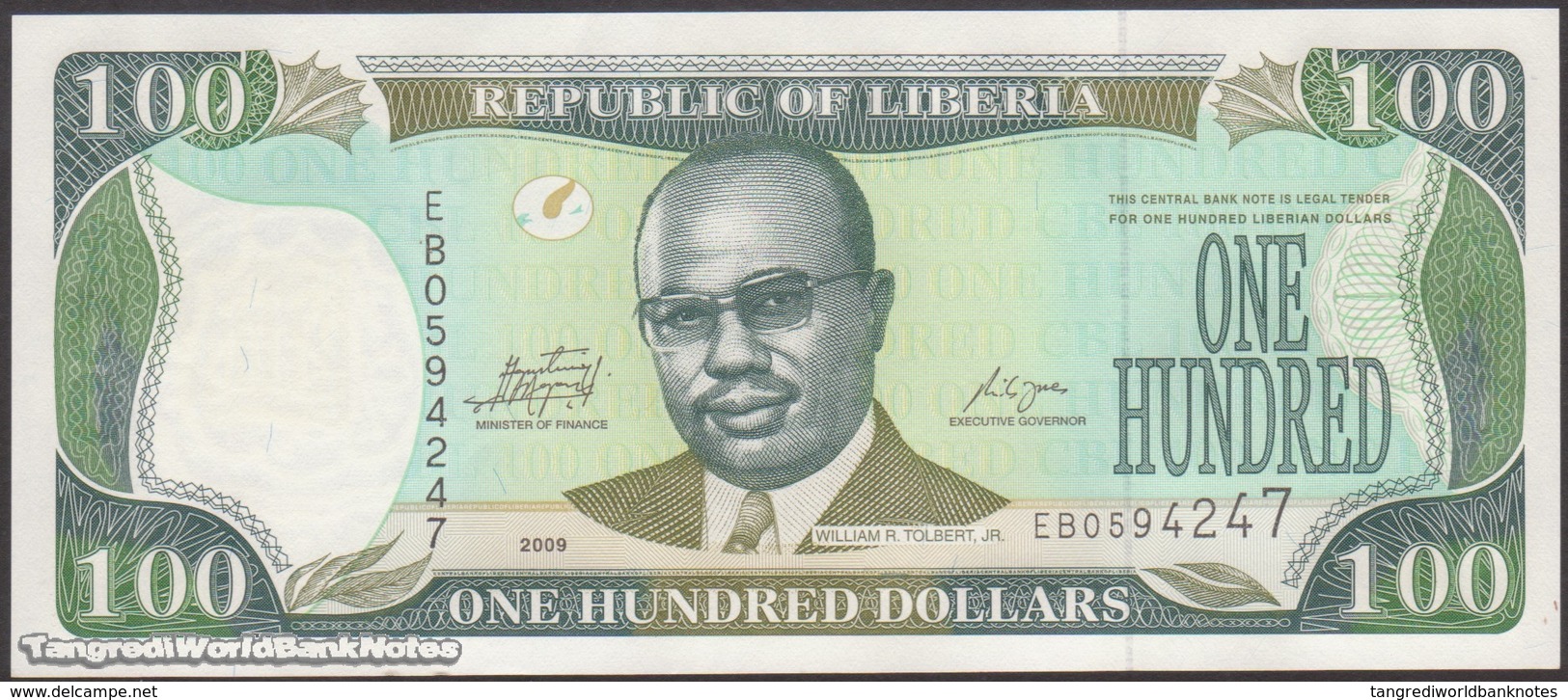 TWN - LIBERIA 30e - 100 Dollars 2009 Prefix EB UNC - Liberia