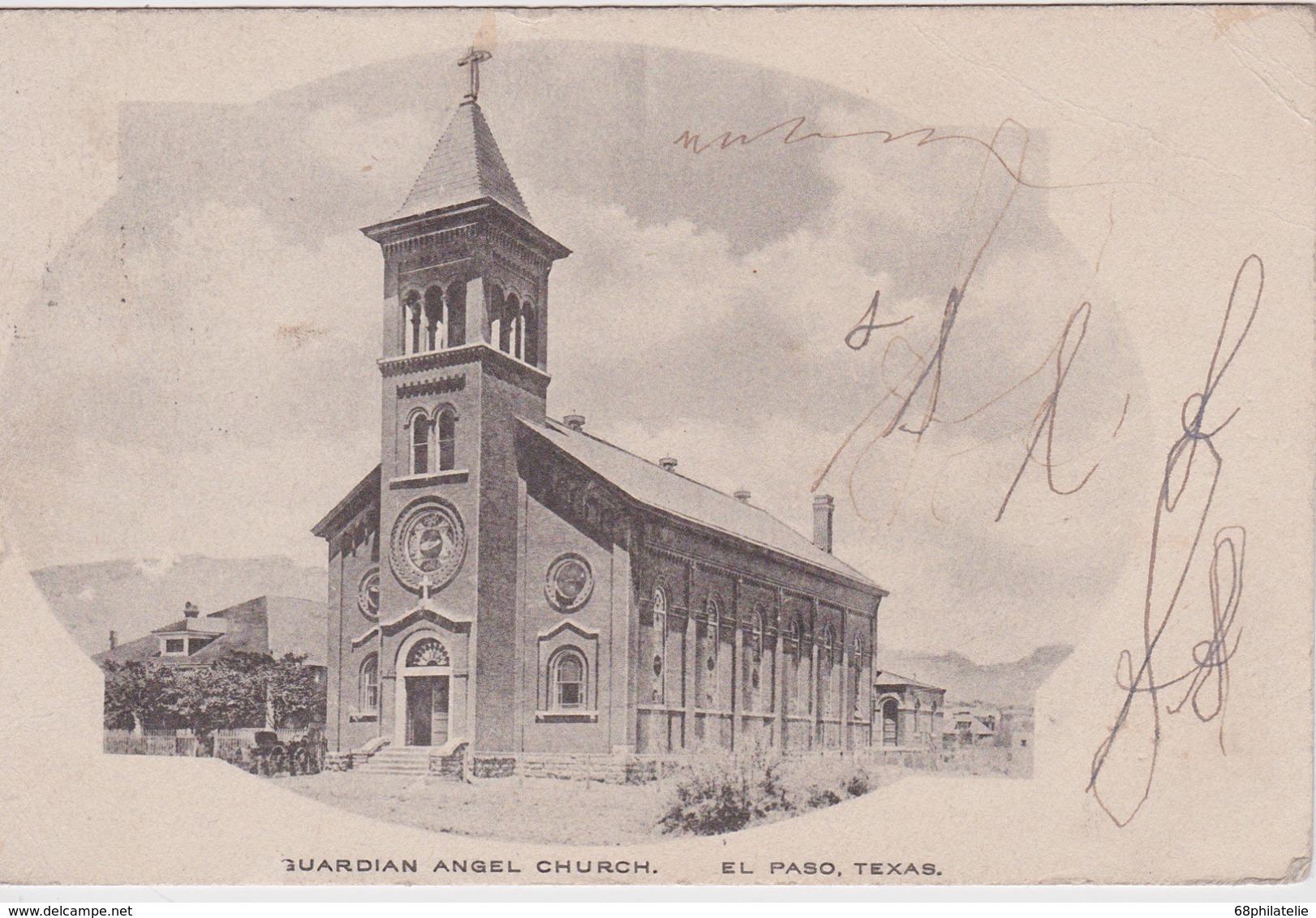 USA 1920 CARTE POSTALE DE EL PASO  GUARDIAN ANGEL CHURCH - El Paso