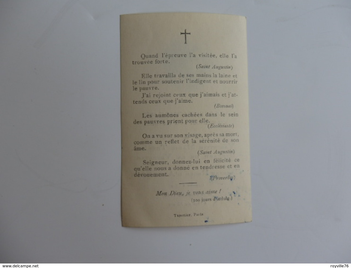 Image Du Souvenir De Valentine Bernard De La Vernette Baronne Roger D'Anglejan Rappelée à Dieu Le 19/12/1946 à 72 Ans. - Religion & Esotérisme