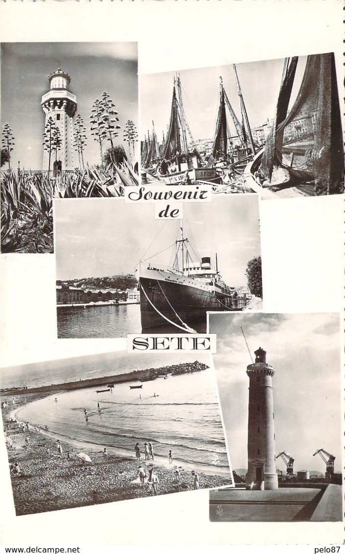 Cpsm Format Cpa  Souvenir De Sète (animée) CC 907.1 - Sete (Cette)