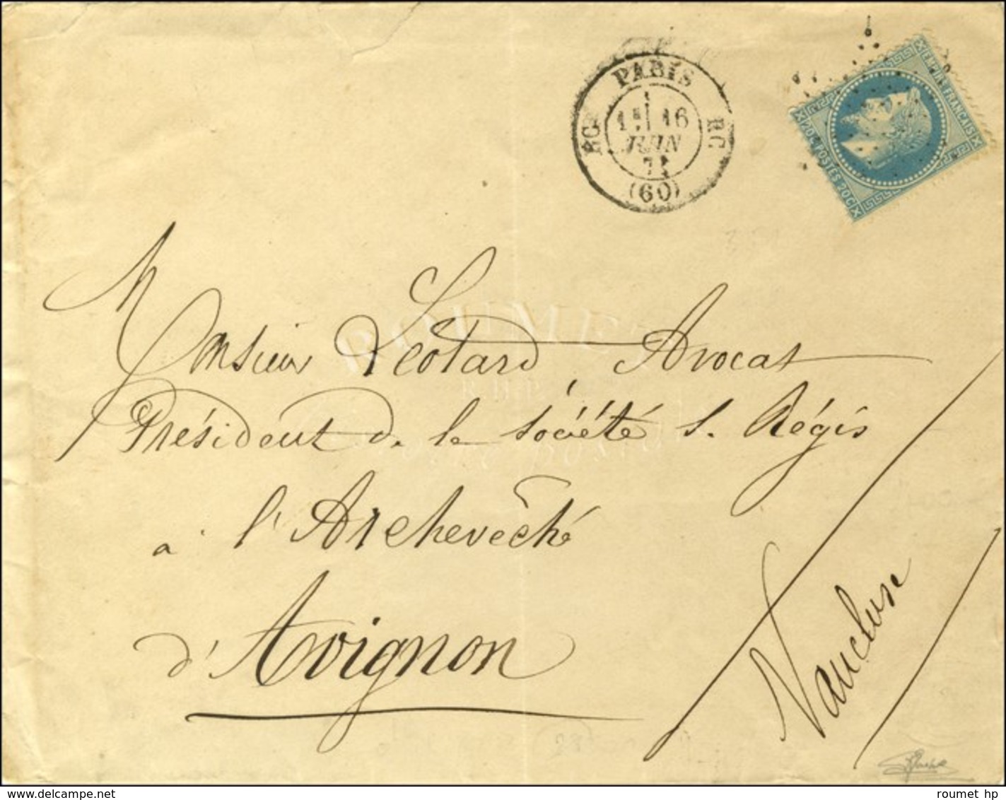 Etoile Pleine / N° 29 Càd RC PARIS RC (60) 16 JUIN 71. Exceptionnelle Combinaison Et Rarissime En Noir. - TB / SUP. - RR - 1863-1870 Napoleone III Con Gli Allori