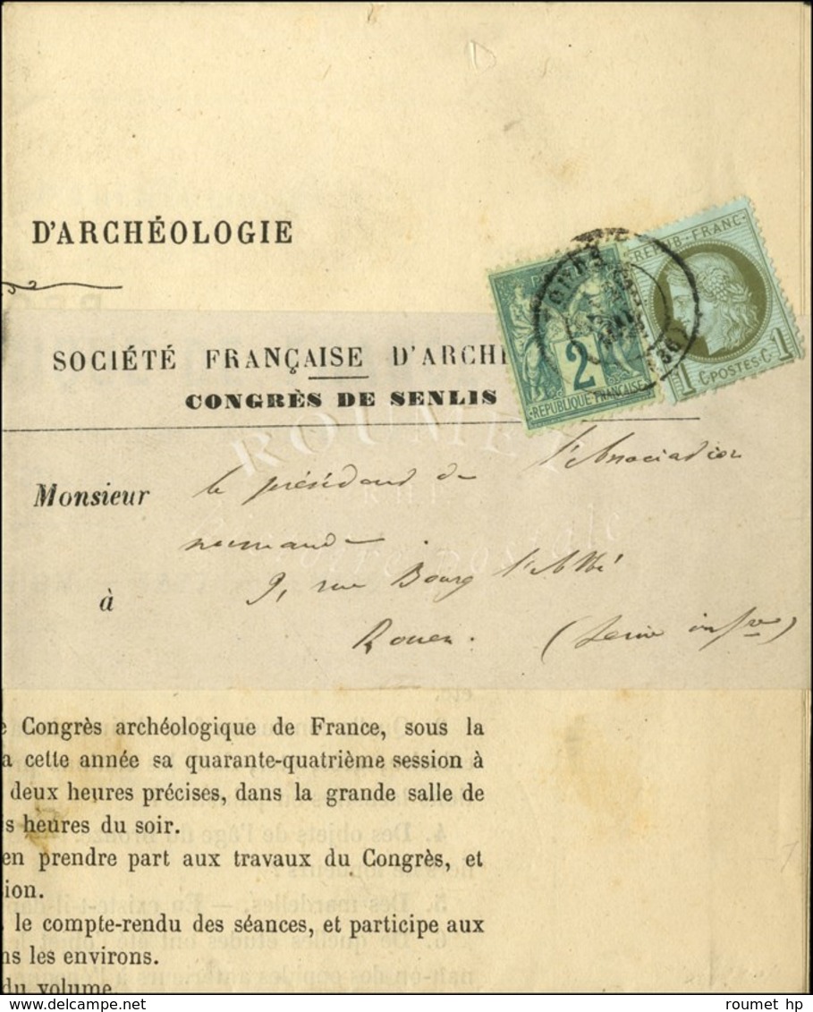 Càd T 17 TOURS / 36 / N° 50 + 74 Sur Imprimé Complet Sous Bande Adressé à Rouen. - TB / SUP. - R. - 1876-1878 Sage (Typ I)