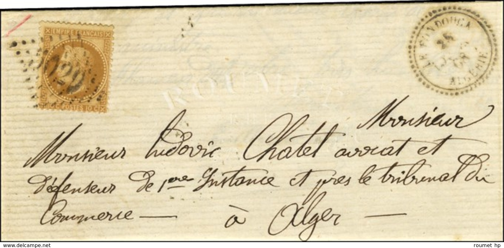 GC 5029 / N° 28 Càd T 22 LE FOUNDOUK / ALGERIE Sur Lettre Locale Pour Alger. 1868. - TB. - R. - Sonstige & Ohne Zuordnung