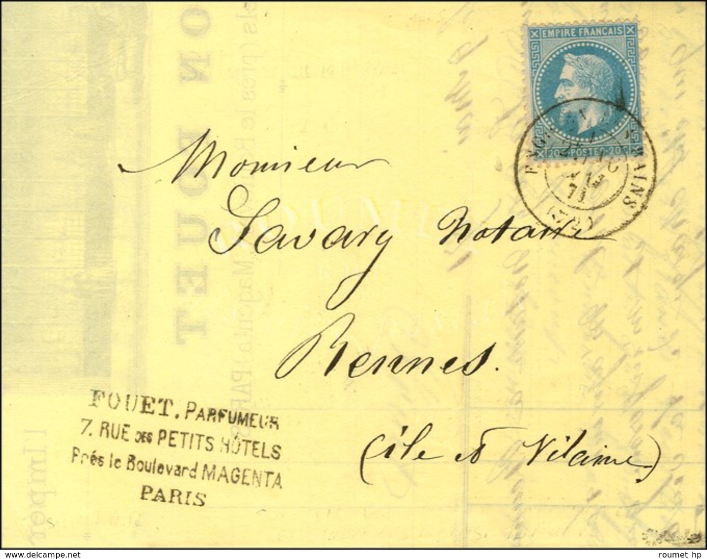 Lettre Avec Texte Daté De Paris Le 9 Mai 1871 (bel En-tête Illustré De La Maison Fouet) Acheminée Hors De Paris Par Un P - Krieg 1870