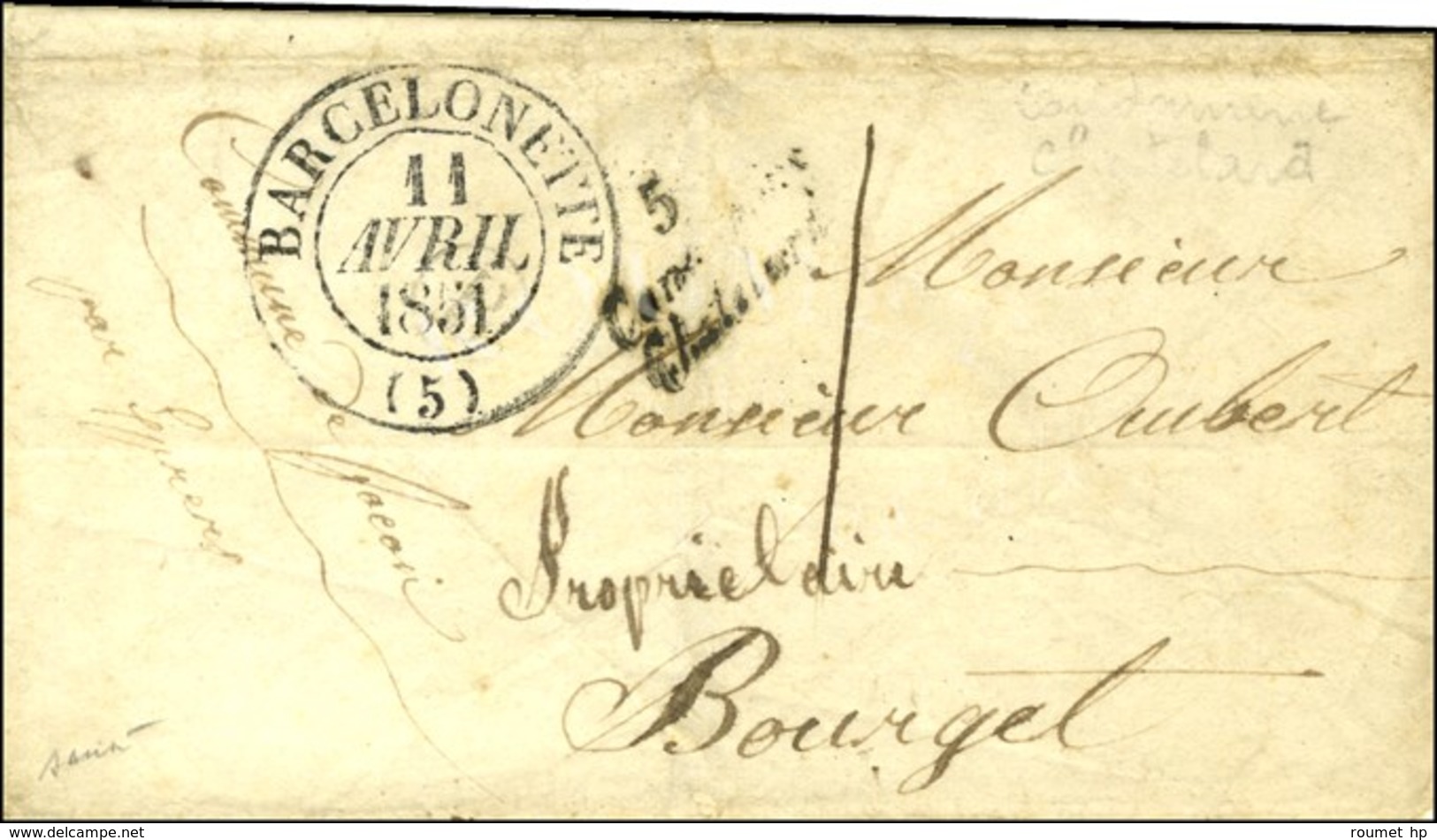 5 / Condamine / CHATELARD Càd T 13 BARCELONETTE (5) Sur Lettre Locale Pour Bourgel. 1851. - TB. - R. - 1801-1848: Precursors XIX