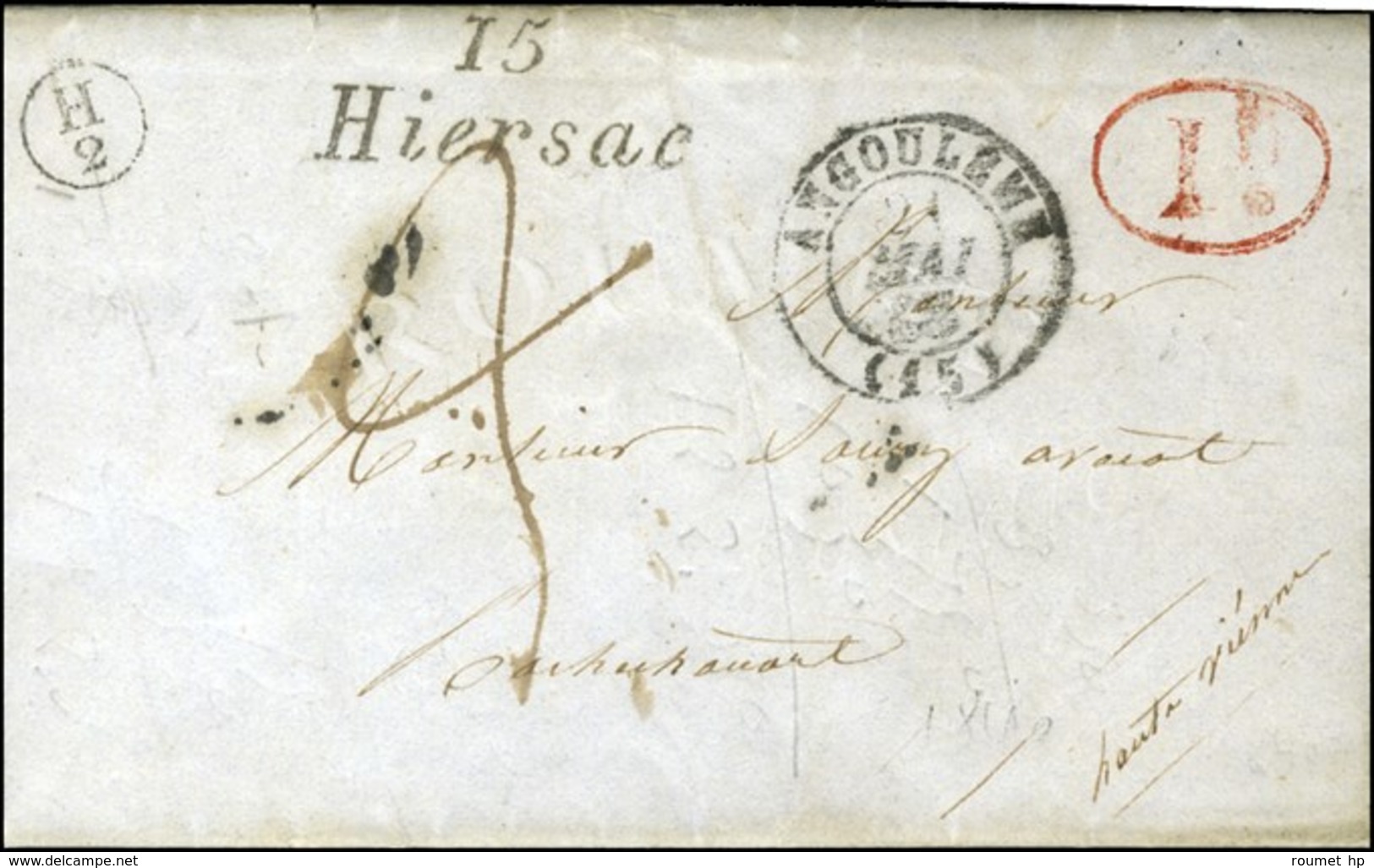 15 / Hiersac Càd T 15 ANGOULEME (15). 1845. - SUP. - R. - 1801-1848: Precursori XIX