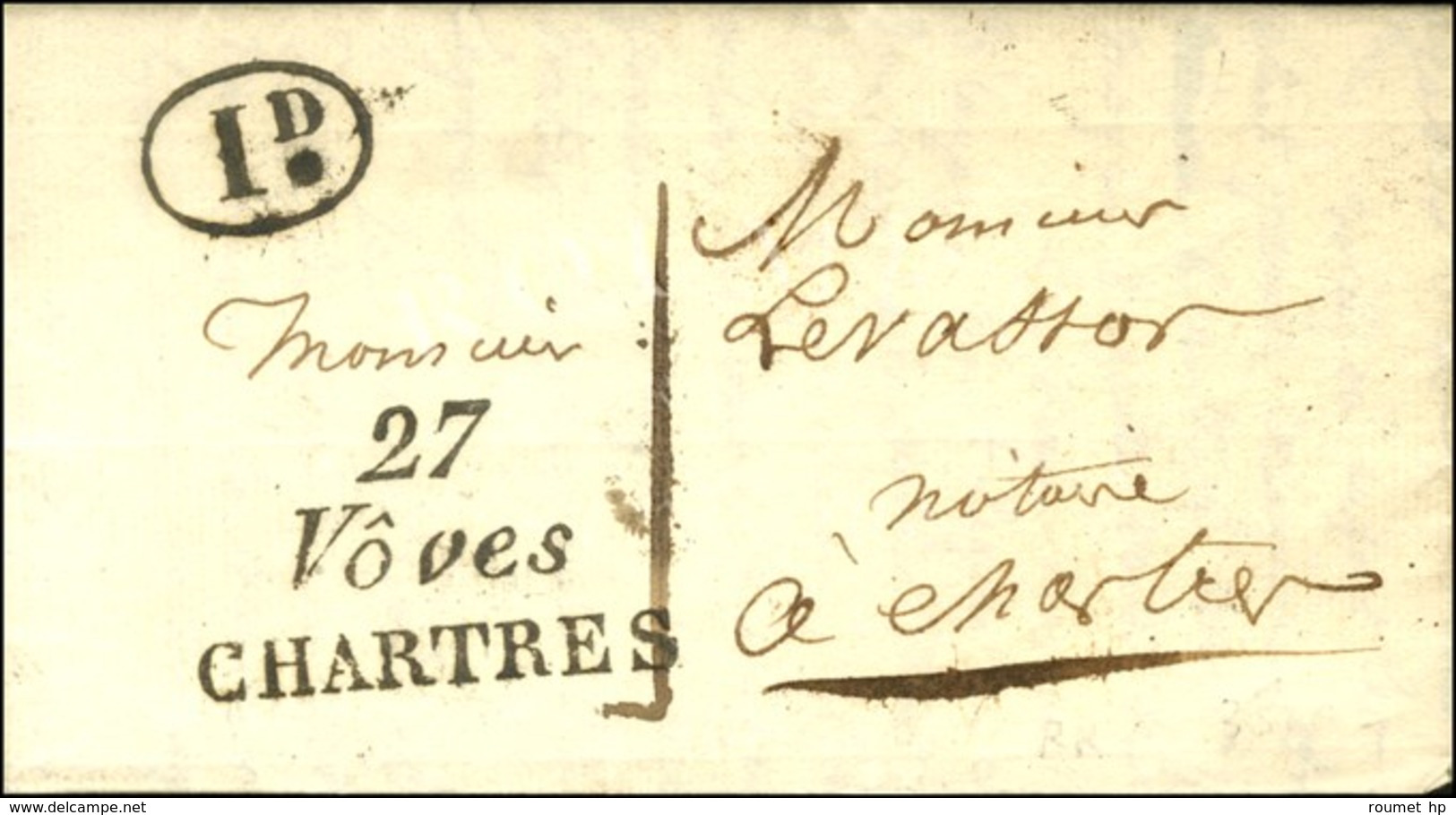 27 / Vôves / CHARTRES. Décime Rurale '' Louville '' Sur Lettre Locale Pour Chartres. 1830. - SUP. - RR. - 1801-1848: Precursori XIX