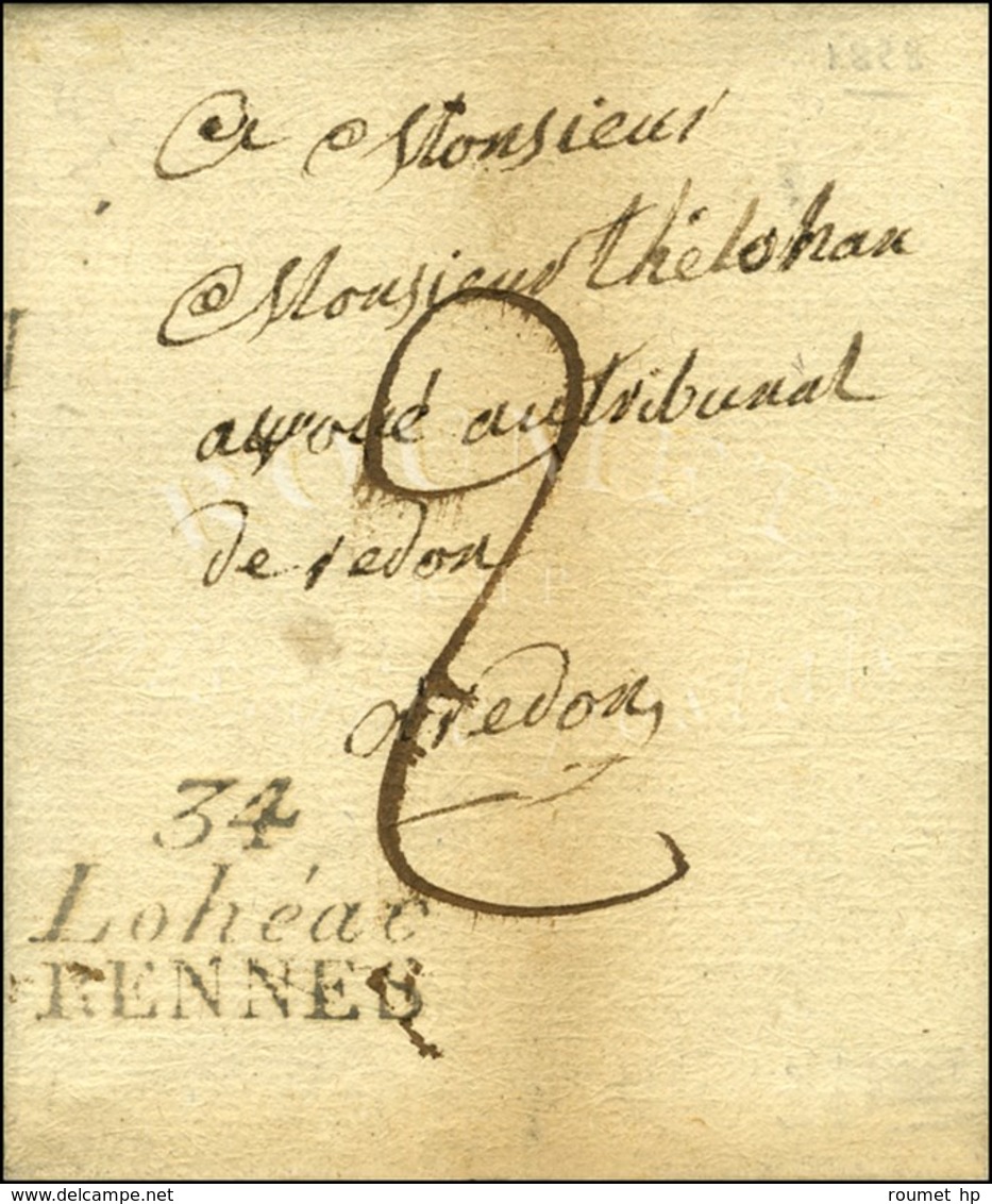 34 / Lohéac / RENNES Sur Lettre Avec Texte Daté 1829. - TB / SUP. - 1801-1848: Precursori XIX