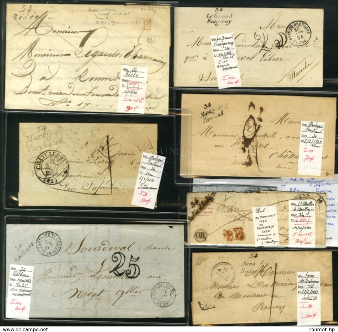 Lot De 7 Cursives De L'Ille Et Vilaine (cote 680). - B / TB. - 1801-1848: Precursori XIX