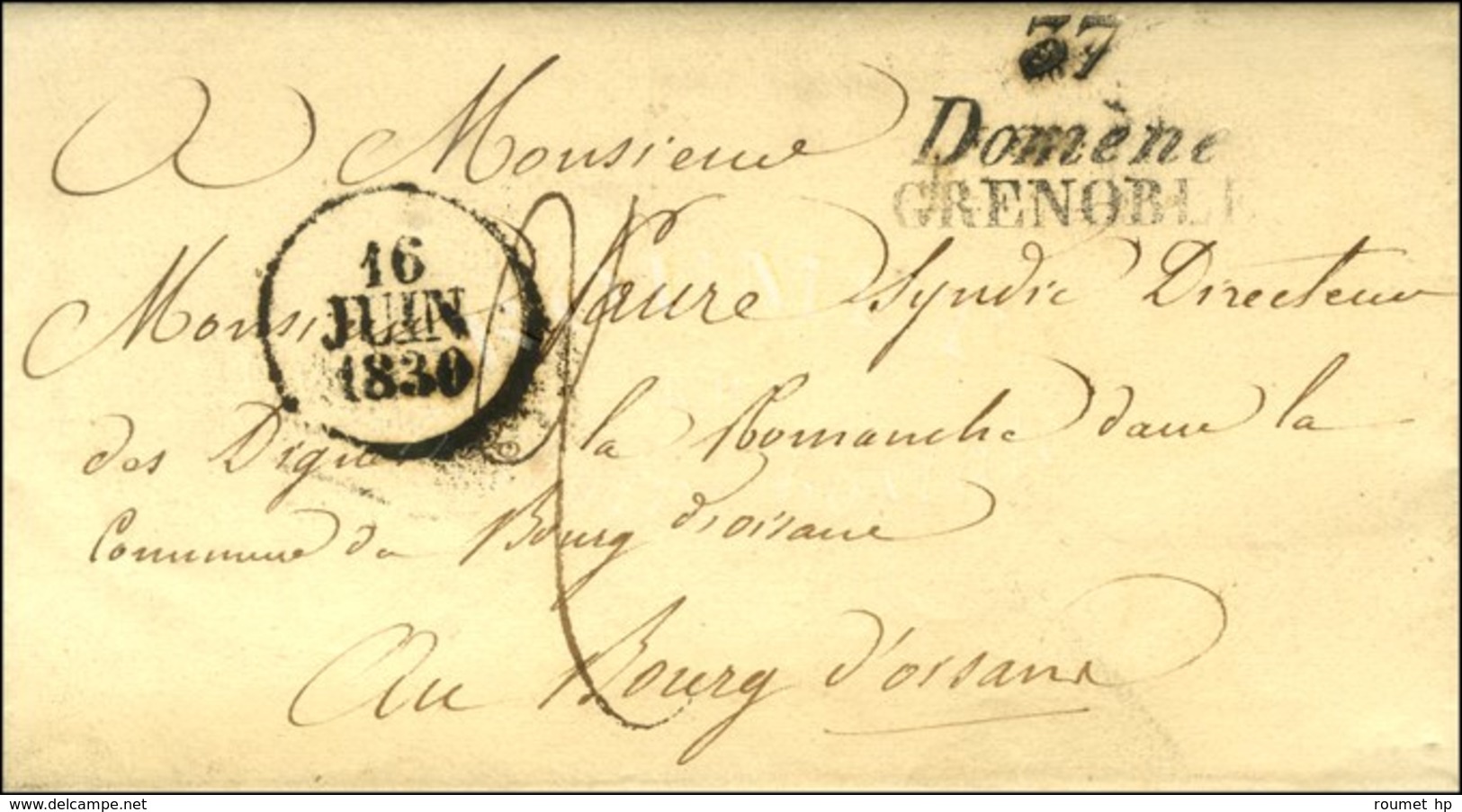 37 / Domène / GRENOBLE Dateur A 1830. - SUP. - RR. - 1801-1848: Precursori XIX